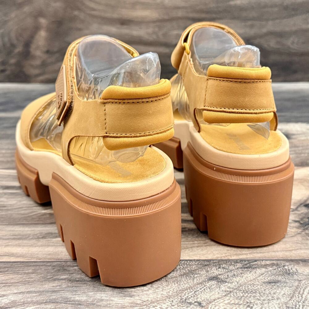 NIB Timberland Everleigh 9M Lug Sole Ankle Strap Sandal Wheat Nubuck - Picture 6 of 10